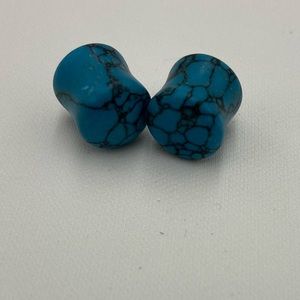 Turquoise Gauge Earrings Plugs Pair 1/2”